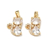 Brass Micro Pave Clear Cubic Zirconia Pendants KK-H265-05G-1