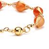 Natural Carnelian Beaded Bracelets for Men Women BJEW-TA00012-01-5