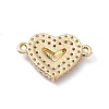 Rack Plating Brass Micro Pave Clear Cubic Zirconia Connector Charms KK-A175-06G-2