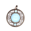 Retro Hollow Synthetic Opalite Pendants PW-WG205B0-06-1