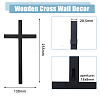 Rubber Wood Cross Wall Decoration AJEW-WH0083-31-2