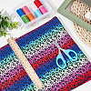Leopard Print Rainbow Pattern Polycotton Fabric DIY-WH0028-18B-5
