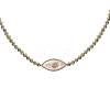 Opalite Evil Eye Brass Pave Clear Cubic Zirconia Tennis Chocker Necklaces WG874A5-01-1