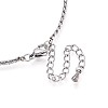 304 Stainless Steel Crystal Rhinestone Rectangle Link Chain Necklaces NJEW-T016-07S-5