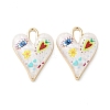 Rack Plating Alloy Enamel Pendants FIND-C050-09G-05-1