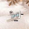 304 Stainless Steel Cubic Zirconia Stud Earrings FS-WGE3C70-03-1