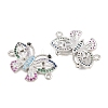 Brass Micro Pave Colorful Cubic Zirconia Connector Charms CU-CBA908F-04P-05-2