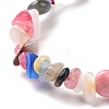Mixed Gemstone Chips Stretch Bracelet for Women BJEW-JB08431-01-3