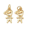 Brass Micro Pave Clear Cubic Zirconia Pendants CU-CBA9AFC-01G-21-1
