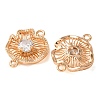 Brass Pave Clear Cubic Zirconia Connector Charms CU-CBAEC99-11G-2