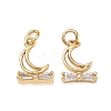 Brass Micro Pave Clear Cubic Zirconia Charms CU-CBAF0F8-16G-G-1
