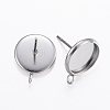 Non-Tarnish 304 Stainless Steel Stud Earring Settings X-STAS-H380-C-13P-2