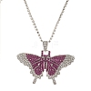 Butterfly Rhinestone Pendant Necklaces PW23032703028-1