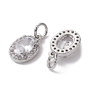 Brass Micro Pave Clear Cubic Zirconia Charms KK-K360-17P-2