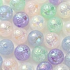UV Plating Rainbow Iridescent Imitation Jelly Acrylic Beads OACR-K003-005-2