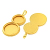 Brass Big Pendants with Flat Round Tray KK-G502-11G-2
