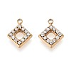 304 Stainless Steel Micro Pave Cubic Zirconia Charms STAS-N115-47G-1