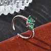 Brass Micro Pave Cubic Zirconia Cuff Open Rings RJEW-Z145-03P-2