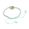 Adjustable Natural Green Aventurine Braided Bead Bracelets BJEW-JB04559-03-3