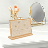 28-Slot Wooden Slant Back Jewelry Ring Organizer Display Stands with Linen Cloth Mat ODIS-WH0043-266-5
