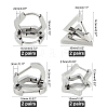 8Pairs 4 Styles 304 Stainless Steel Huggie Hoop Earrings STAS-UN0021-60P-4