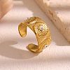 304 Stainless Steel Rhinestone Open Cuff Rings WG2F424-01-1
