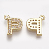 Brass Cubic Zirconia Charms KK-S348-330P-2