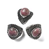 Natural Rhodonite Adjustable Rings RJEW-I108-03AS-07-4