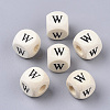 Printed Natural Wood Beads LS-WOOD-T026-001W-1
