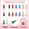 120Pcs 12 Colors Zinc Alloy Glass Pendants ALRI-TA0001-35-4