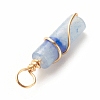 Natural Blue Aventurine Pendants PALLOY-JF01453-01-5