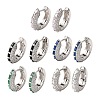 Brass Micro Pave Cubic Zirconia Hoop Earrings KK-CBA8324-22P-2