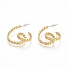 Semicircular Brass Curb Chain/Twisted Chain Stud Earrings EJEW-E196-10G-1