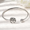 304 Stainless Steel Cuff Bangles for Women BJEW-D436-02P-2