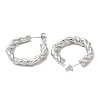 304 Stainless Steel Rope Ring Stud Earrings EJEW-B026-21P-2