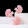 Natural Rose Quartz Carved Healing Nine-tailed Fox Figurines PW-WG70170-01-3