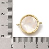 Brass Micro Pave Clear Cubic Zirconia Flat Round Saint Benedict Connector Charms X-KK-R002-29G-3