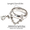 304 Stainless Steel Micro Pave Clear Cubic Zirconia Finger Rings FS-WGB0E10-04-1