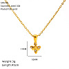 304 Stainless Steel Crystal Rhinestone Pendant Necklaces for Women WG07512-04-2