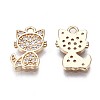 Brass Micro Pave Clear Cubic Zirconia Charms KK-Q764-016-2