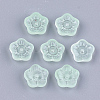 Transparent Spray Painted Glass Beads GLAA-S183-22D-1