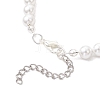 Shell Pearl & Synthetic Coral Beads Bracelets for Women BJEW-TA00678-4
