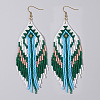 Bohemian Handmade Glass Seed Beads Hexagon Dangle Earrings ZA8204-6-1