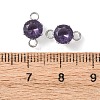 304 Stainless Steel Micro Pave Cubic Zirconia Connector Charms STAS-H240-50P-07-3