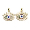 Brass Micro Pave Cubic Zirconia Pendants KK-F903-08G-01-1