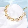 Brass Micro Pave Clear Cubic Zirconia Link Bracelets for Women BJEW-D342-03G-3