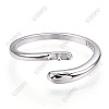 925 Sterling Silver Smooth with Open Cuff Ring Settings STER-T007-09P-2