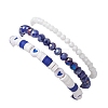 3Pcs Religion Polymer Clay & Glass & Synthetic Turquoise Beaded Stretch Bracelets Kit BJEW-JB10675-02-3