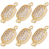6Pcs Brass Micro Pave Clear Cubic Zirconia Box Clasps KK-BBC0019-66-7