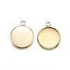 Ion Plating(IP) 304 Stainless Steel Pendant Cabochon Settings LS-STAS-G127-13-12mm-G-1
